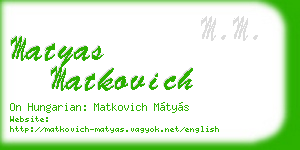 matyas matkovich business card