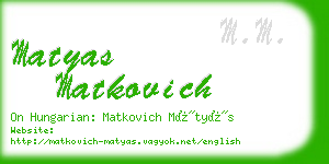 matyas matkovich business card